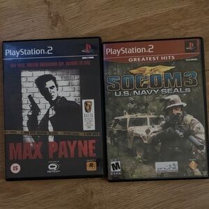 PlayStation 2 Max Payne and SOCOM 3 Games Bundle W/ Manuals!